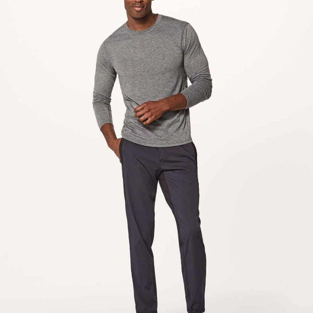 Lululemon Great Wall Pants Black Mens Medium M5903S 32" Travel Lounge Athletic